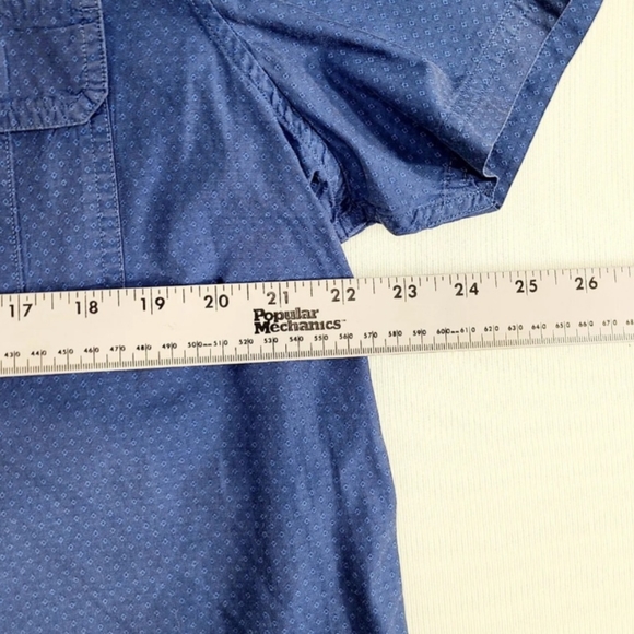 Marc Anthony Men's Shirt XL Slim Fit Button Up Short Sleeve Blue Cotton Casual - Picture 8 of 11